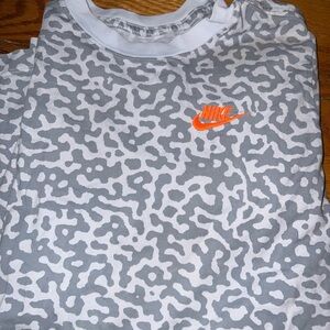 Nike Camo Gray Shirt with Orange Logo